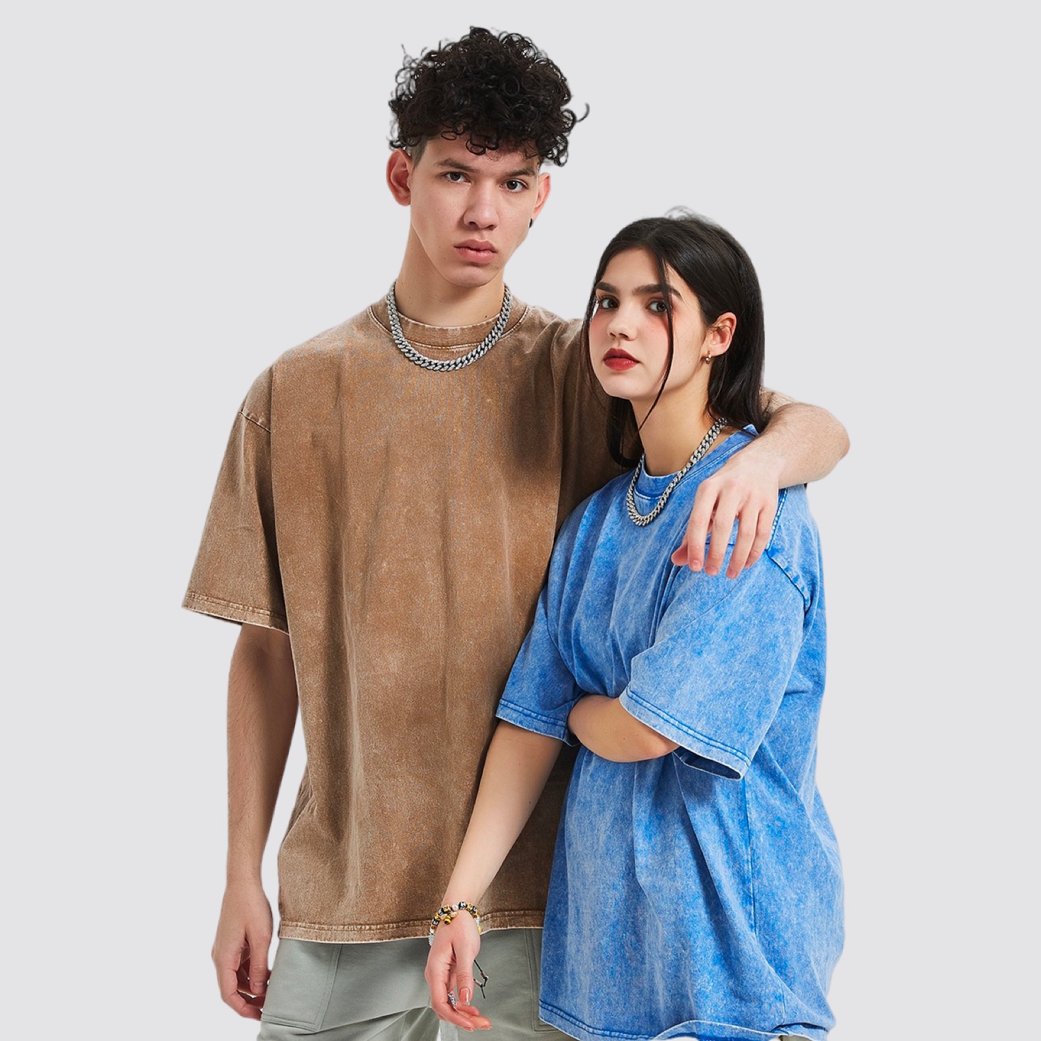 Streetwear Unisex Oversized Snow Wash T Shirt Print On Demand HugePOD